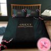 Gucci Mickey Mouse Pink Monogram Pattern Logo Inspired Bedding Set