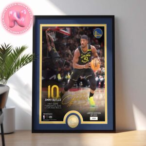 Highland Mint Jimmy Butler III Golden State Warriors First Game Bronze Coin Photo Mint NBA Season Home Decor Poster Canvas