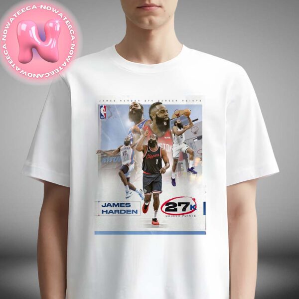 James Harden Is The 13th Player In NBA History To Reach 27000 Career Points Los Angeles Clippers NBA 2025 Season Unisex T-Shirt