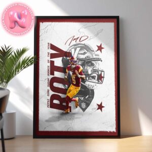 Jayden Daniels From Arizona State Sun Devils Has Been Taken Pepsi Zero Sugar Rookie Of The Year Home Decor Poster Canvas