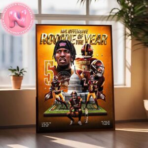 Jayden Daniels Washington Commanders 2025 Is The Best Rookie Season In NFL History Home Decor Poster Canvas