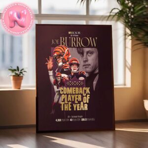 Joe Burrow Cincinnati Bengals Comback Player Of Year NFL 2025 Season Home Decor Poster Canvas