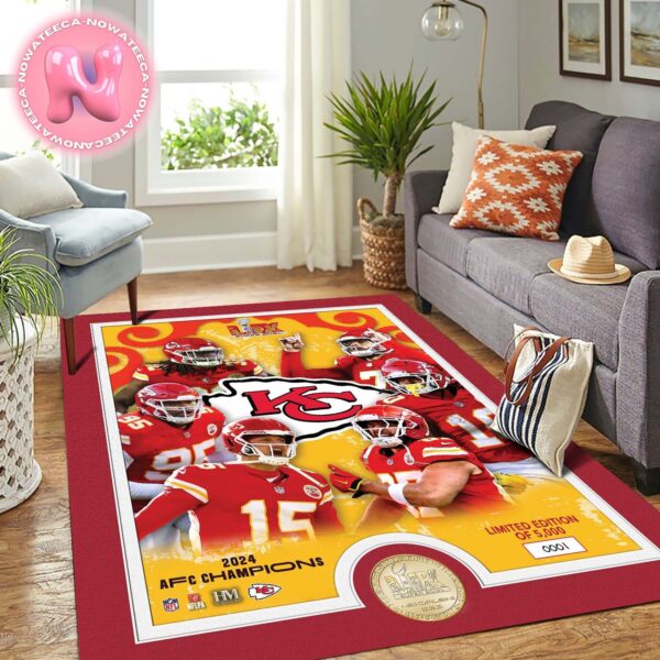 Kansas City Chiefs Super Bowl LIX Team Force Photo Mint NFL 2025 Season Rug Home Decor