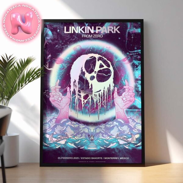 Linkin Park From Zero World Tour 2025 5th Febrero Estadio Banorte Monterrey Mexico Home Decor Poster Canvas