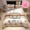 Luxury Gucci Big Logo With Vintage Monogram Background Bedding Set