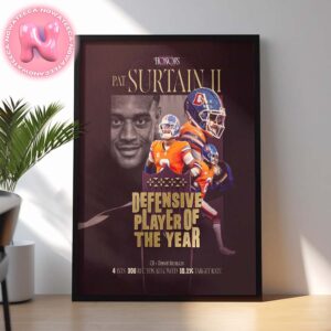 Patrick Surtain II Denver Broncos Defensive Player Of The Year NFL Season Home Decor Poster Canvas