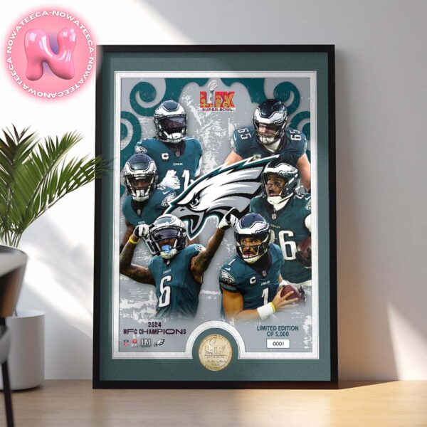 Philadelphia Eagles Super Bowl LIX Team Force Photo Mint NFL Season Home Decor Poster Canvas