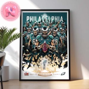 Philadelphia Eagles Vs Kansas City Chiefs 2025 NFL Super Bowl Matchups At New Orleans LA On February 9th 2025 Home Decor Poster Canvas