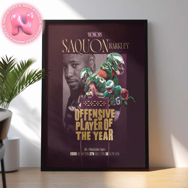 Saquon Barkley Philadelphia Eagles Offensive Player Of The Year Home Decor Poster Canvas