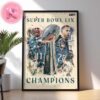 Jalen Hurts And Saquon Barkley Philadelphia Eagles Champions Super Bowl LIX NFL Home Decor Poster Canvas