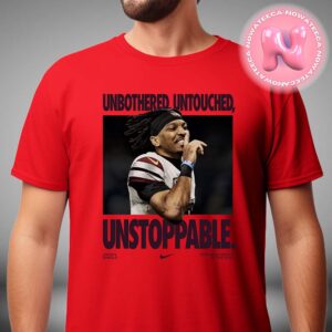 Unbothered Untouched Unstoppable Jayden Daniels x Nike Offensive Rookie Of The Year Arizona State Sun Devils NFL Season Unisex T-Shirt