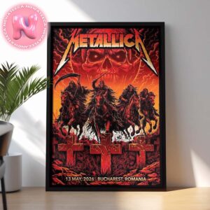 Metallica M72 Pop-up Shop Poster For Bucharest At Arena Națională in Bucharest Romania on May 13 2026 Home Decor Poster Canvas
